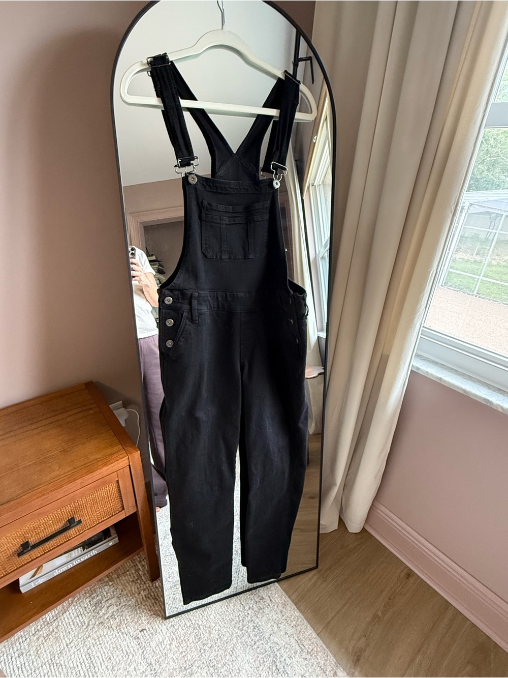 Torrid Premium Black Denim Overalls Size 10R Straight Leg Stretch